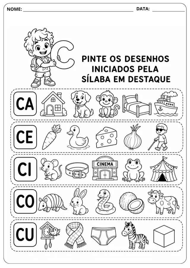 Prévia da atividade Sílaba Inicial: C