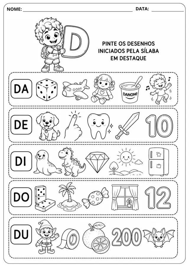Prévia da atividade Sílaba Inicial: D
