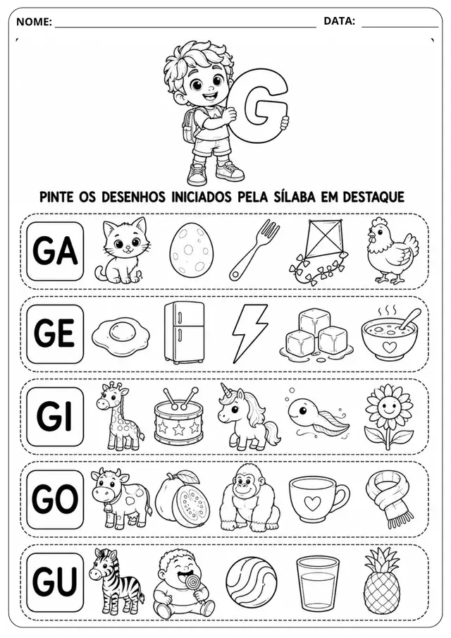 Prévia da atividade Sílaba Inicial: G