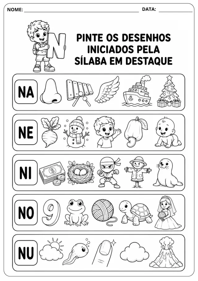 Prévia da atividade Sílaba Inicial: N