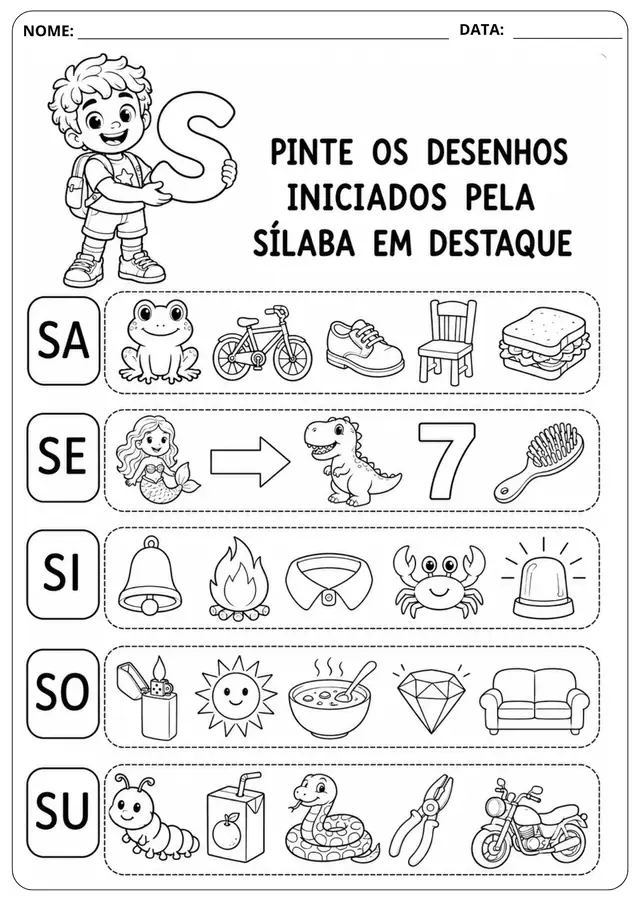 Prévia da atividade Sílaba Inicial: S