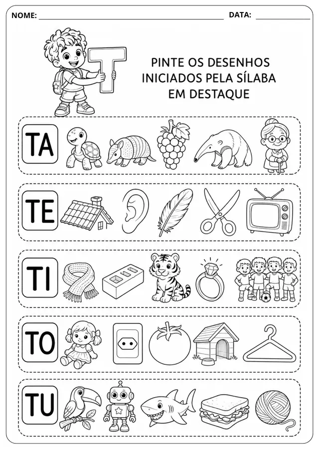 Prévia da atividade Sílaba Inicial: T