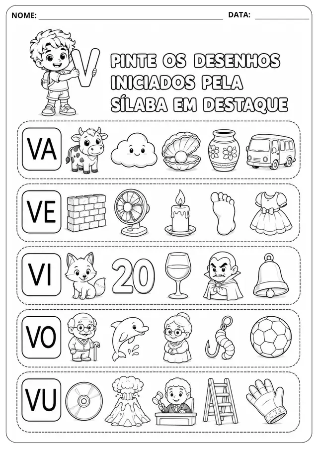 Prévia da atividade Sílaba Inicial: V