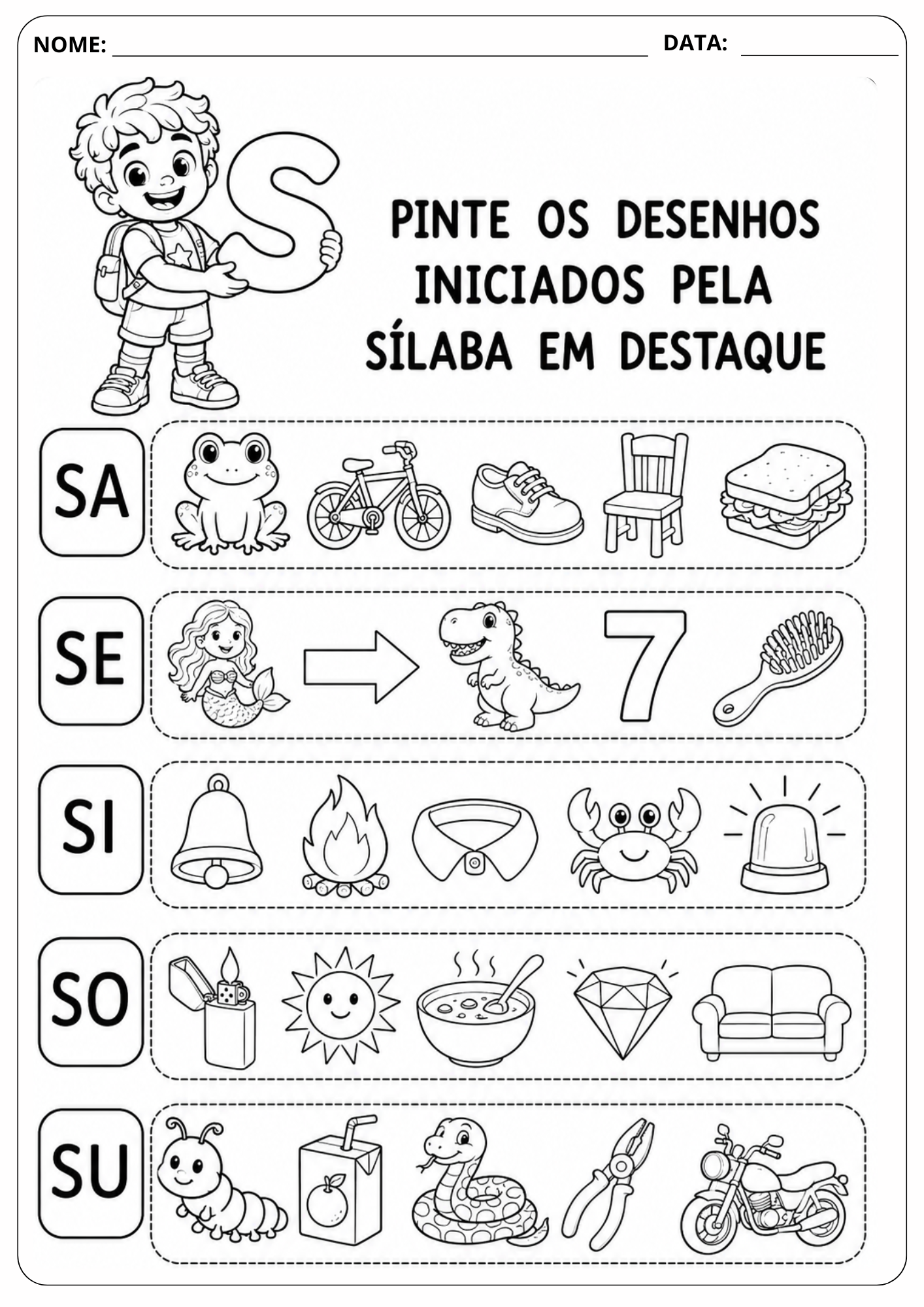 Prévia da atividade Sílaba Inicial: S