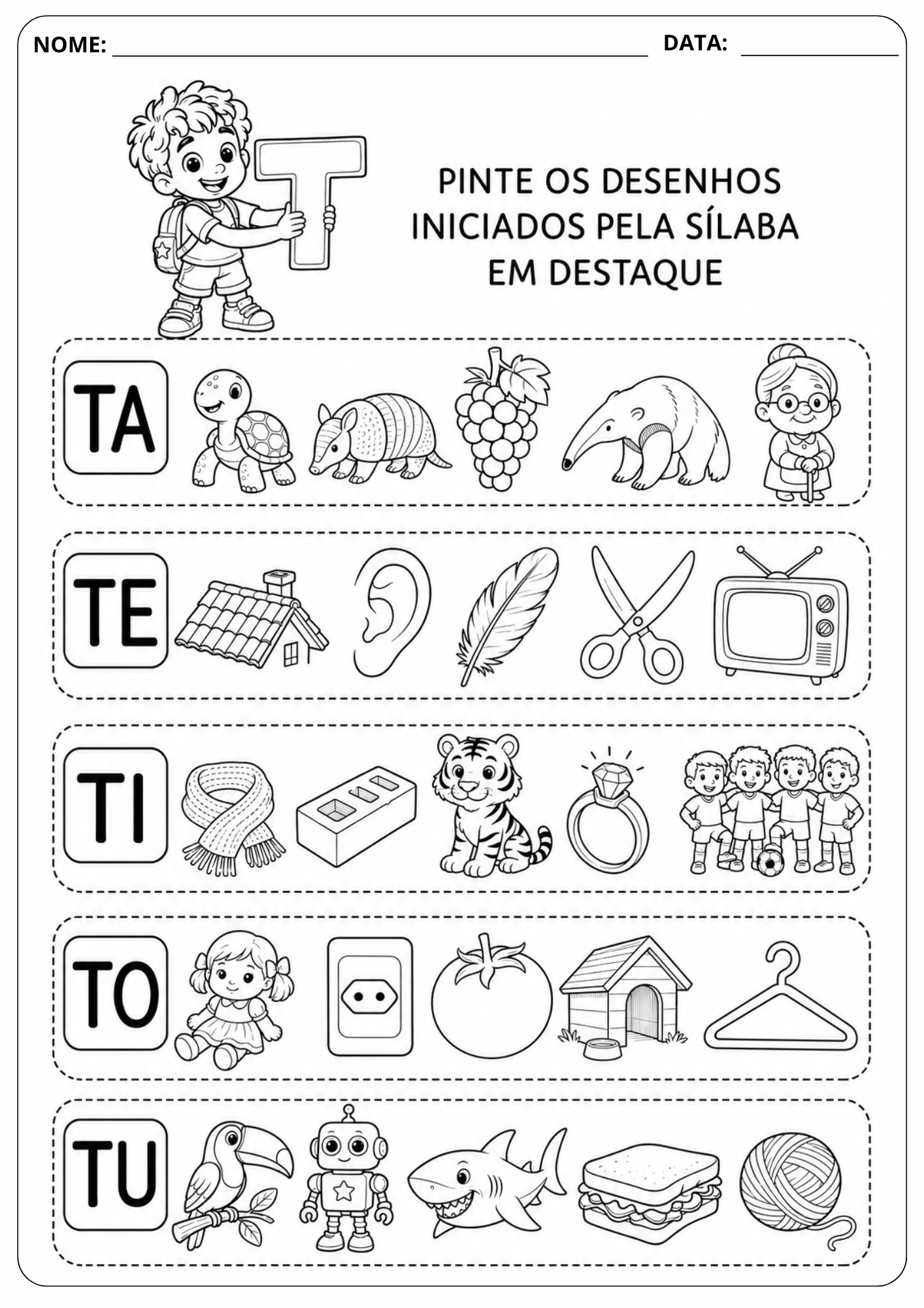 Prévia da atividade Sílaba Inicial: T