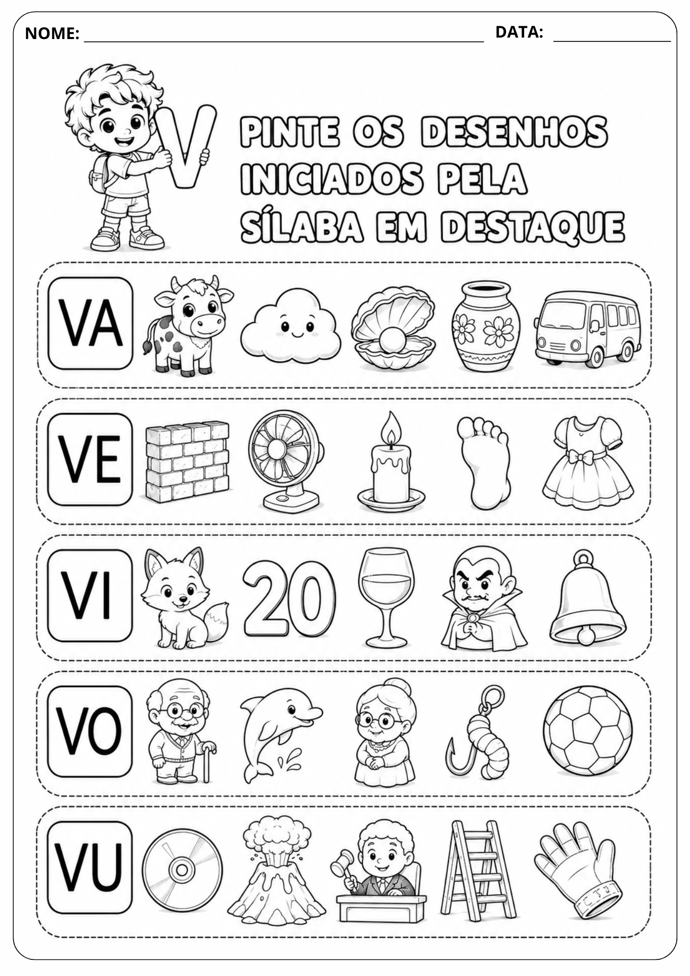 Prévia da atividade Sílaba Inicial: V