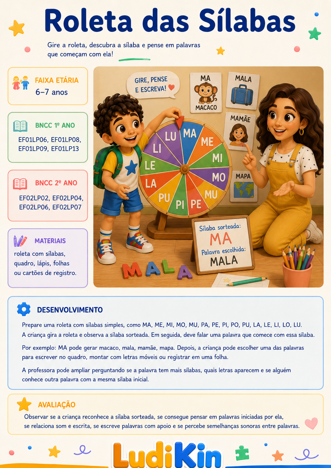 Prévia da brincadeira Roleta das Sílabas
