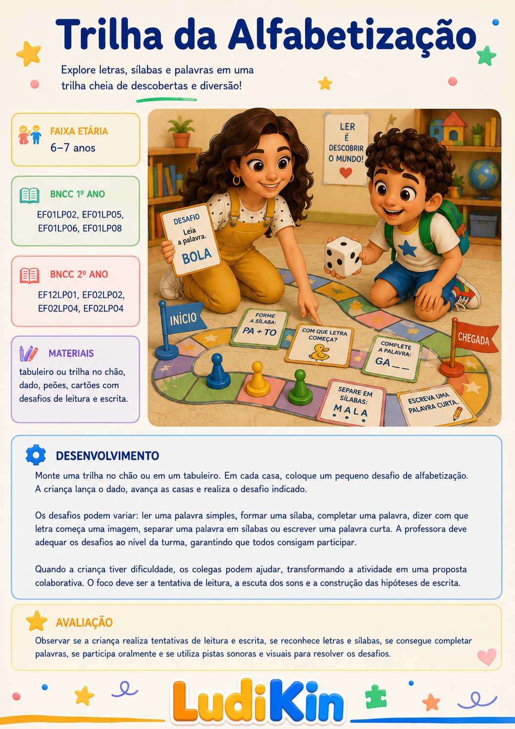 Prévia da brincadeira Trilha da Alfabetização