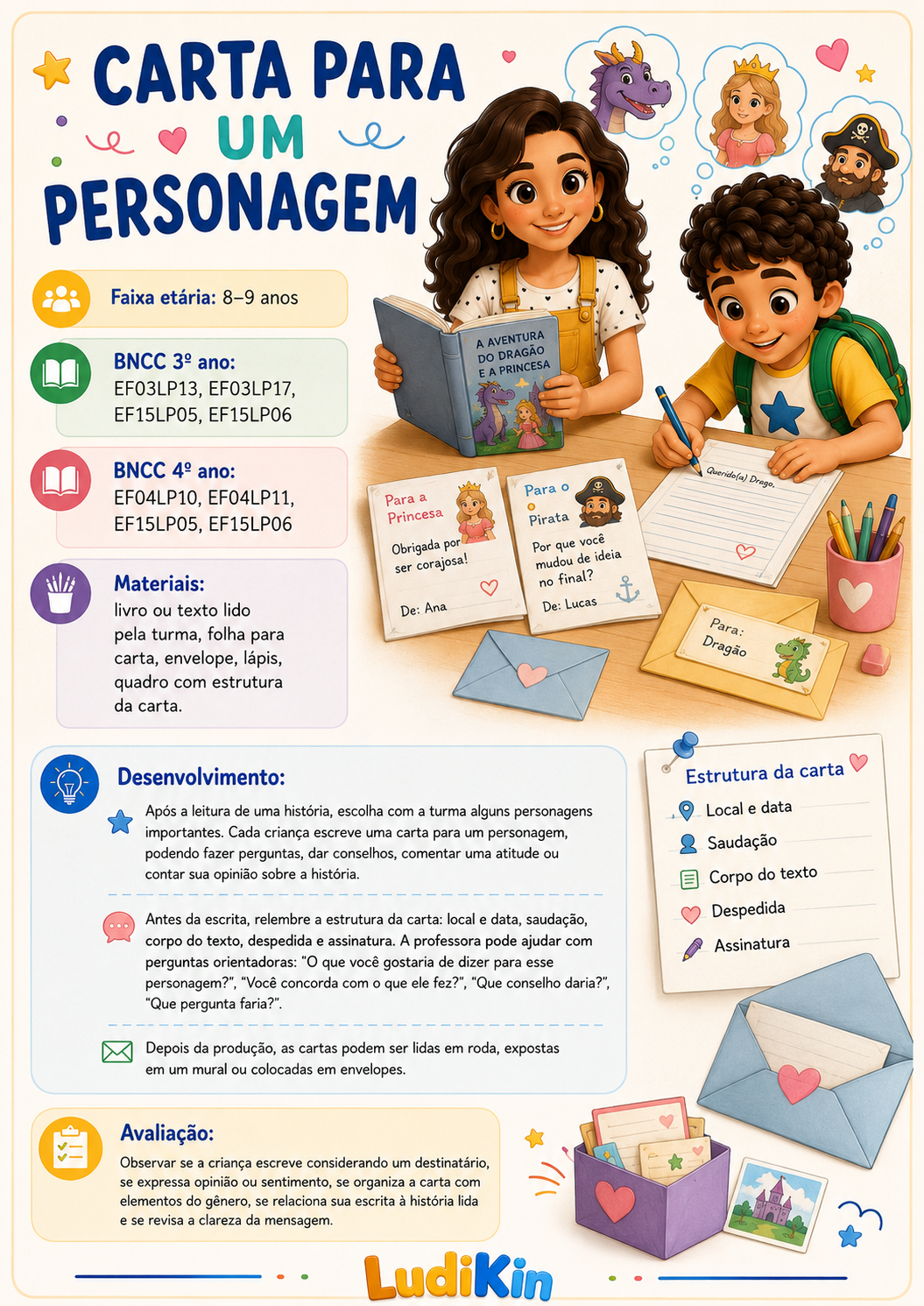 Prévia da brincadeira Carta para um personagem