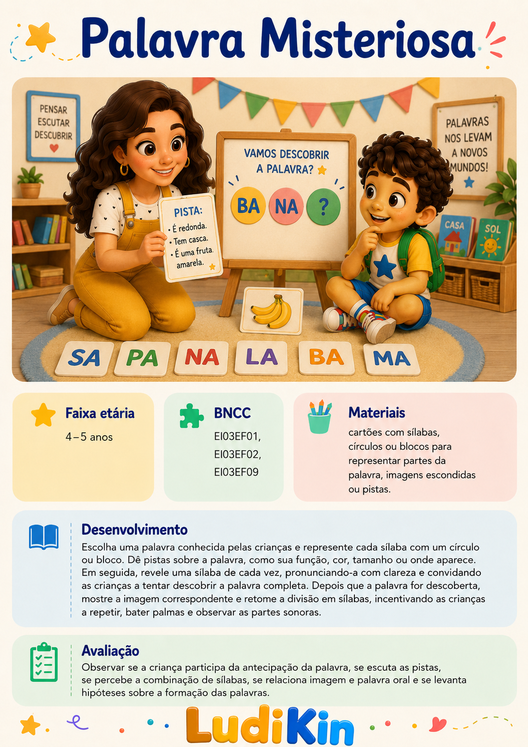 Prévia da brincadeira Palavra Misteriosa