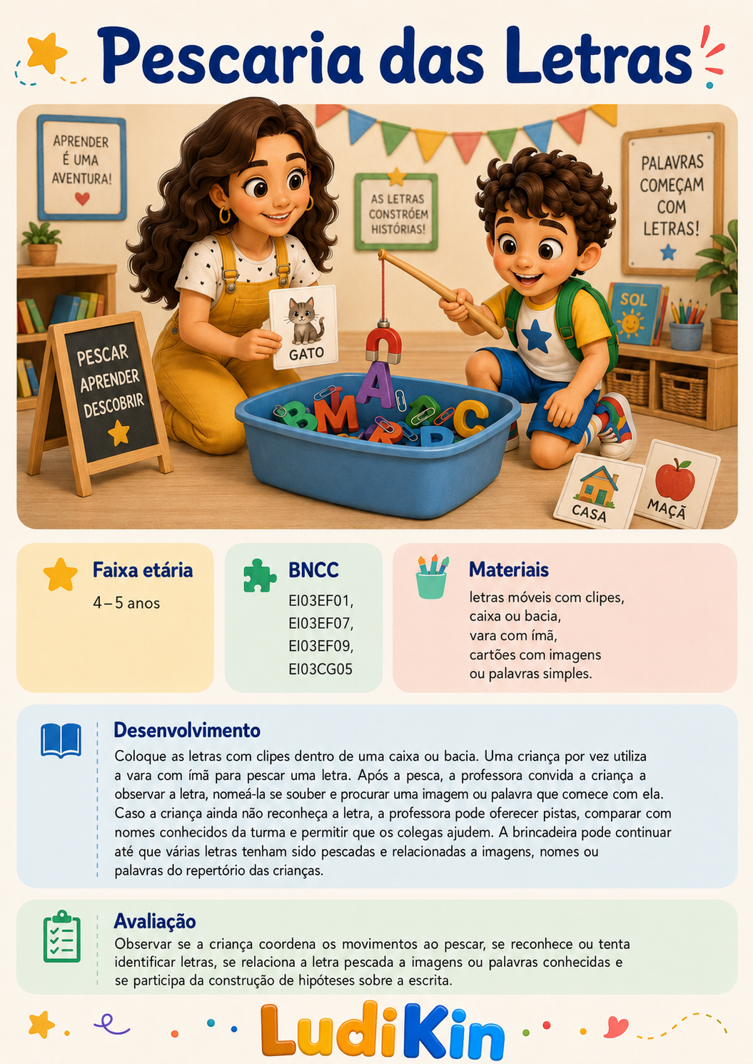 Prévia da brincadeira Pescaria das Letras