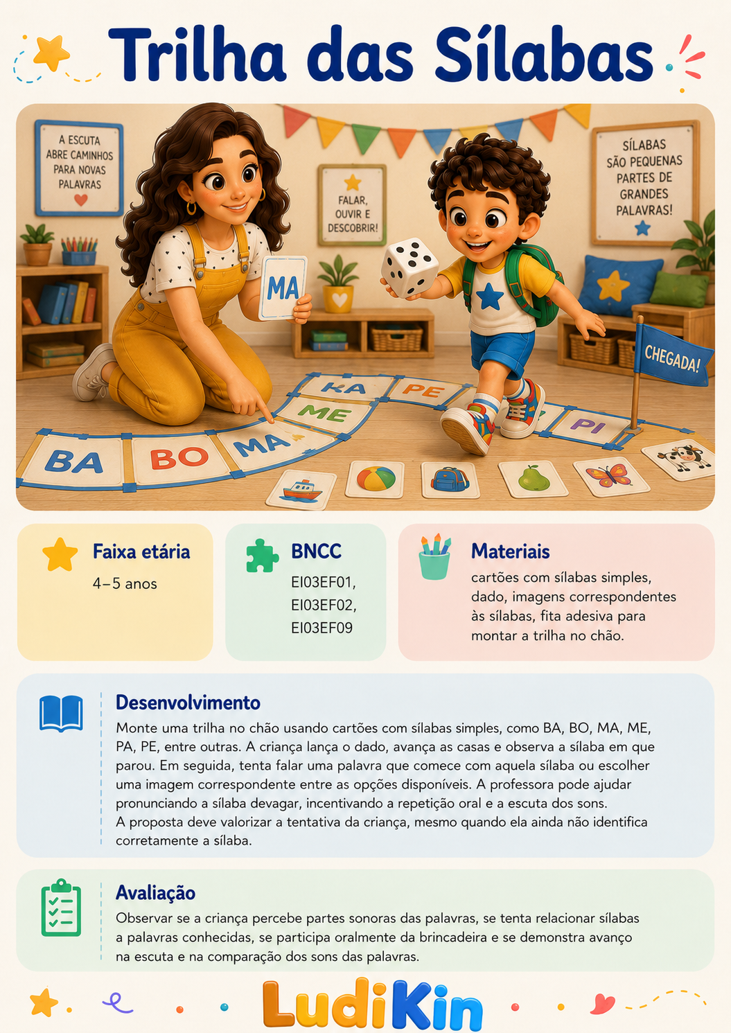 Prévia da brincadeira Trilha das Sílabas